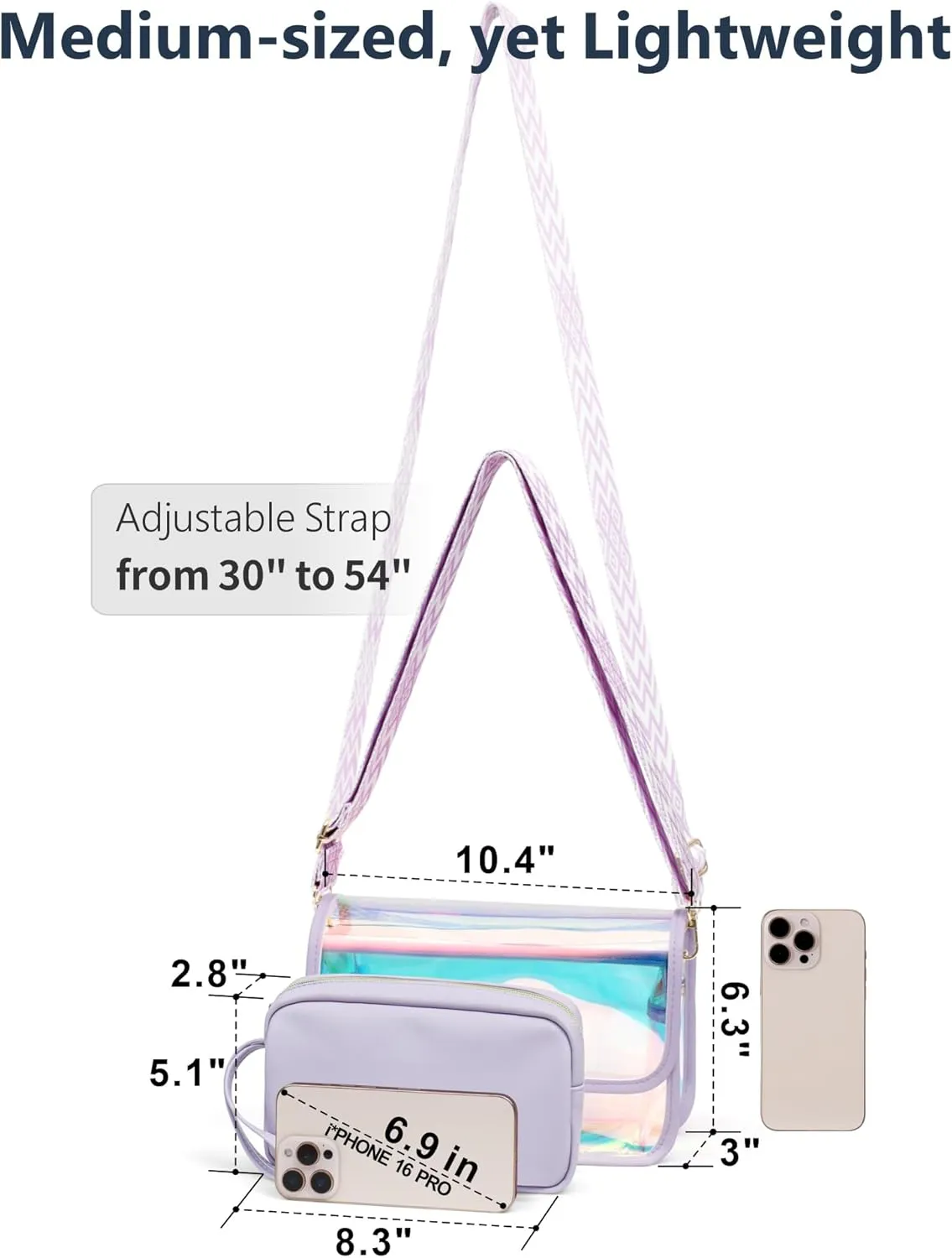 PACKISM Cute Y2K Purse - Holographic Crossbody Bag Iridescent Shoulder Clutch Handbag for Women for Concerts Festivals
