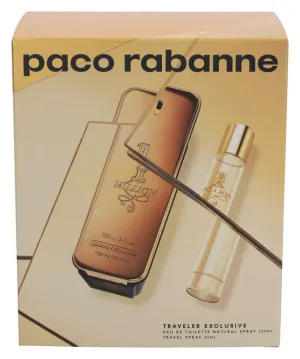 Paco Rabanne Paco rabanne 1 million gift set for men (3.4 ounce eau de toilette   0.68 ounce travel spray), 4.08 Ounce