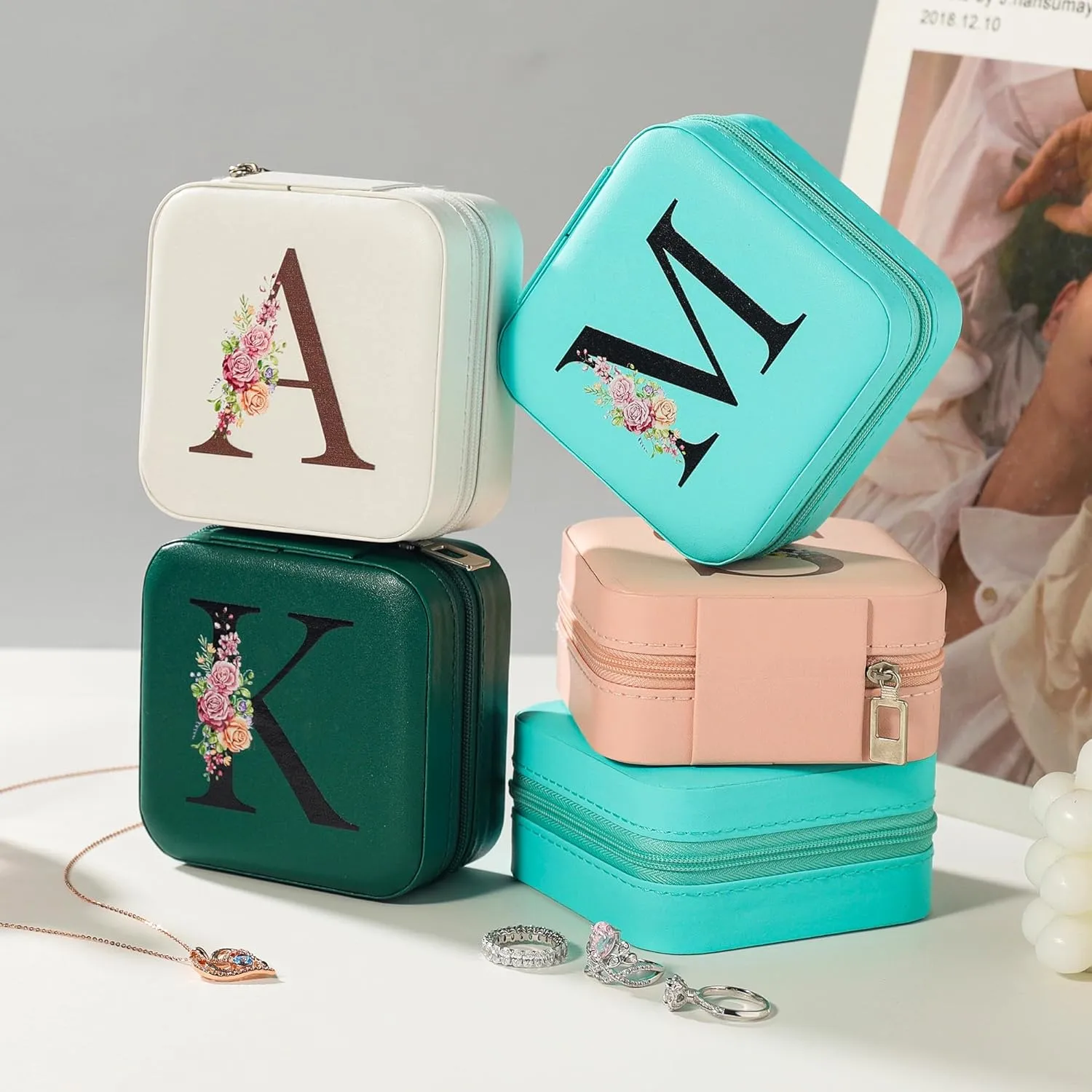 Parima Gifts for Coworkers - Small Funny Gifts for Coworkers Female, Coworkers Gift Ideas, Thank You Appreciation Gifts for Coworkers White Initial Travel Jewelry Case Jewelry Box - Letter H, White