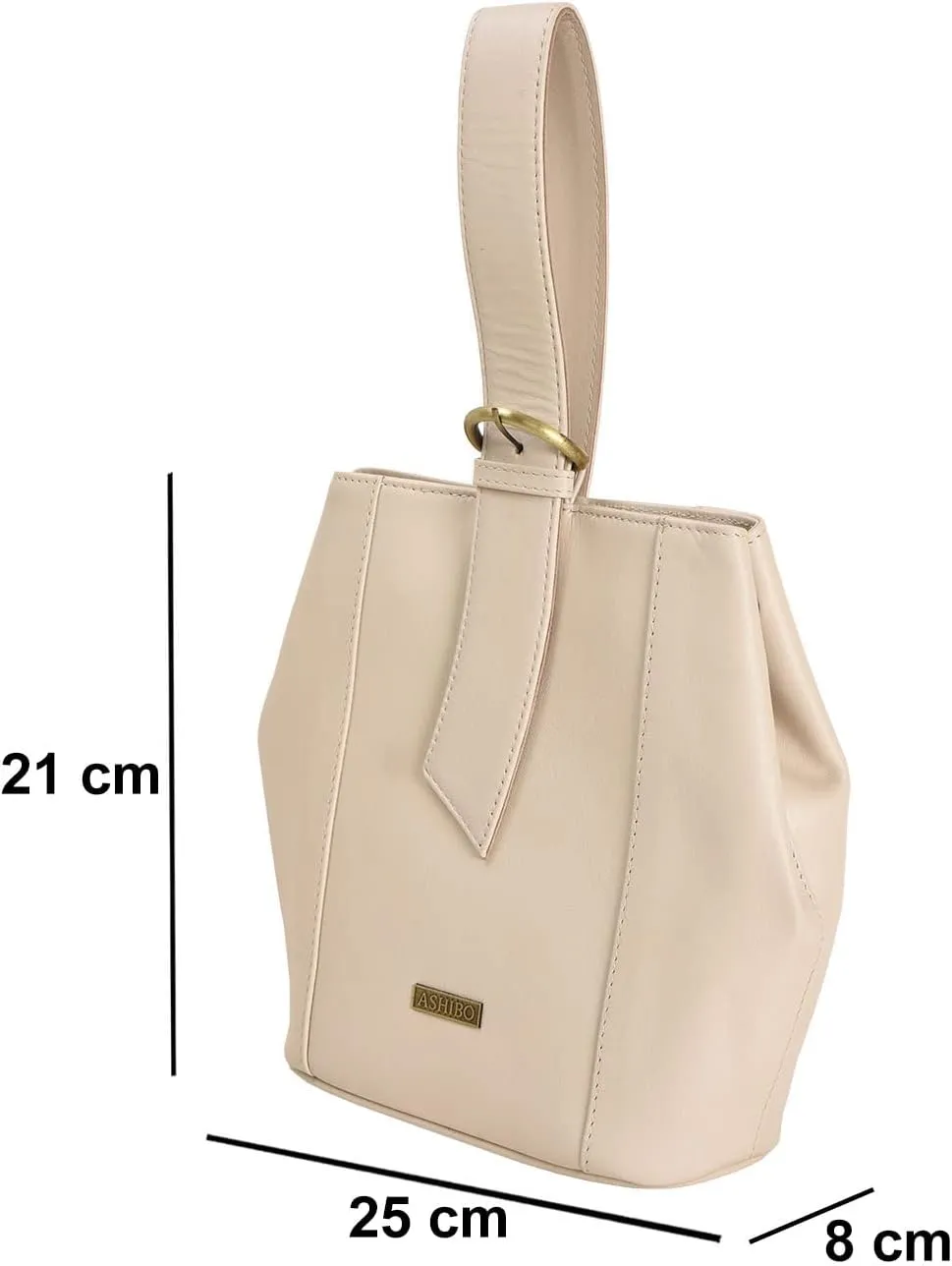 Party Wrist bag For Womens Nappa Flat Genuine Leather with Dual Secure Magnetic Buckel Closure & Makeup Mirror
