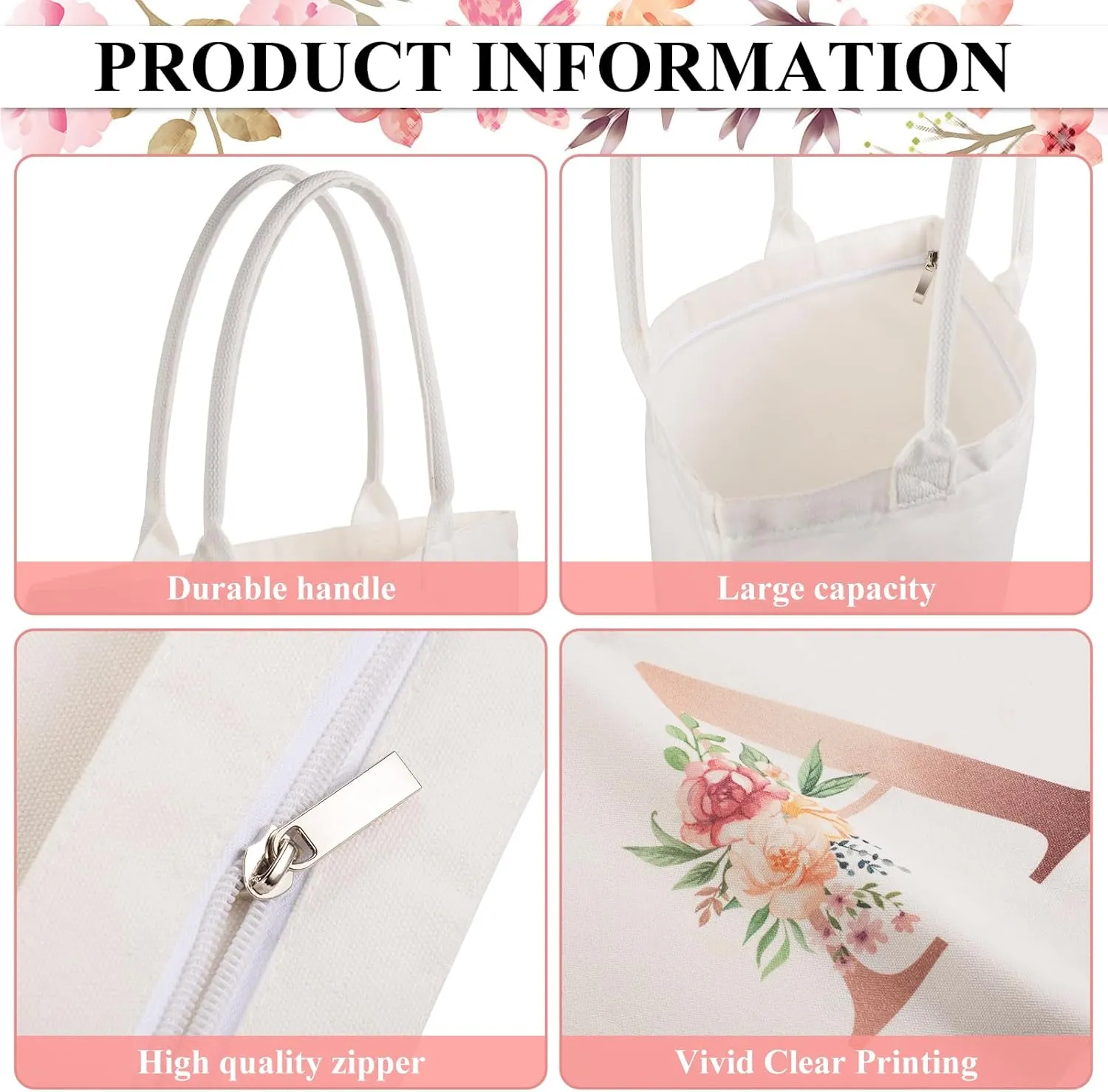Personalised Tote Bags, Personalised Name Canvas Beach Bag, Custom Photo Text Logo Travel Shopping Gift Bags for Women