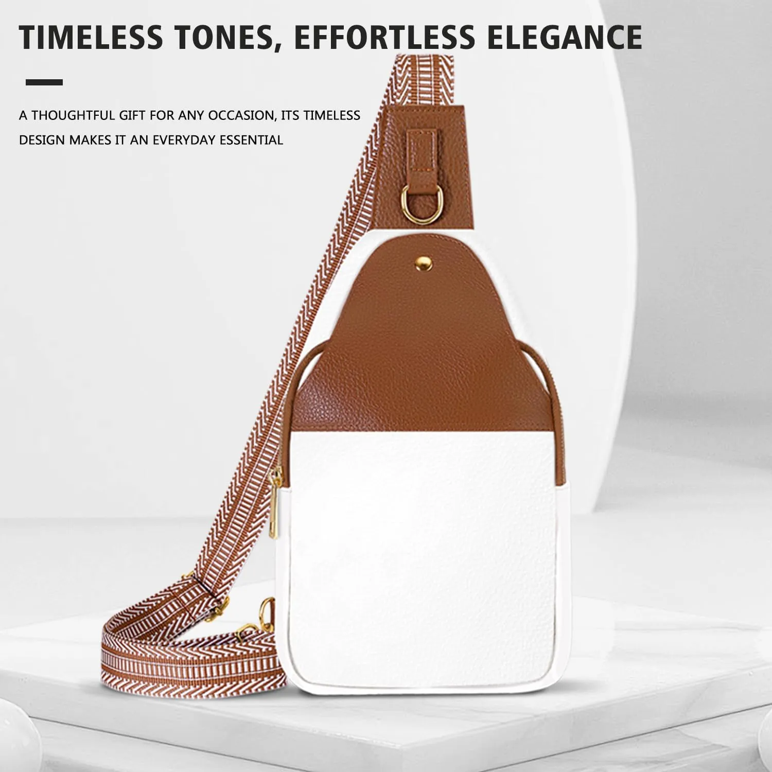 Personalized Crossbody Bag for Women Leather Sling Bags with Initial Letter Chest Bag for Travel, Gift for Mom Wife