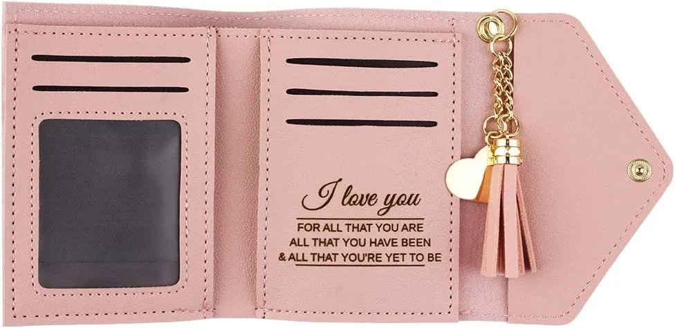 Personalized Custom Wallets for Girls Womens Engraved Small Leather Wallet Gifts Purse