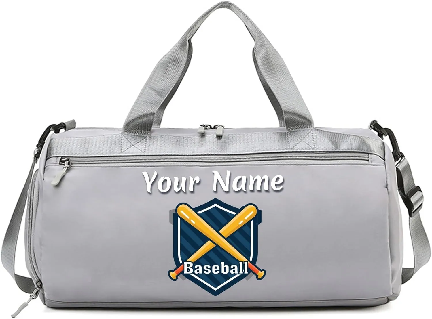 Personalized Duffle Bag with Name Photo, Custom Duffle Gym Bags with Wet Dry Pockets & Shoe for Dance Sport Travel, Personalized Gym Bag for Women Men