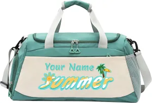 Personalized Duffle Travel Bag Custom Duffel Bag with Wet Dry Pockets, Printed Sports Bag with Photo Name Logo, Customized Weekend Overnight Gym Bag, Dance Ballet Gifts for Women Girls