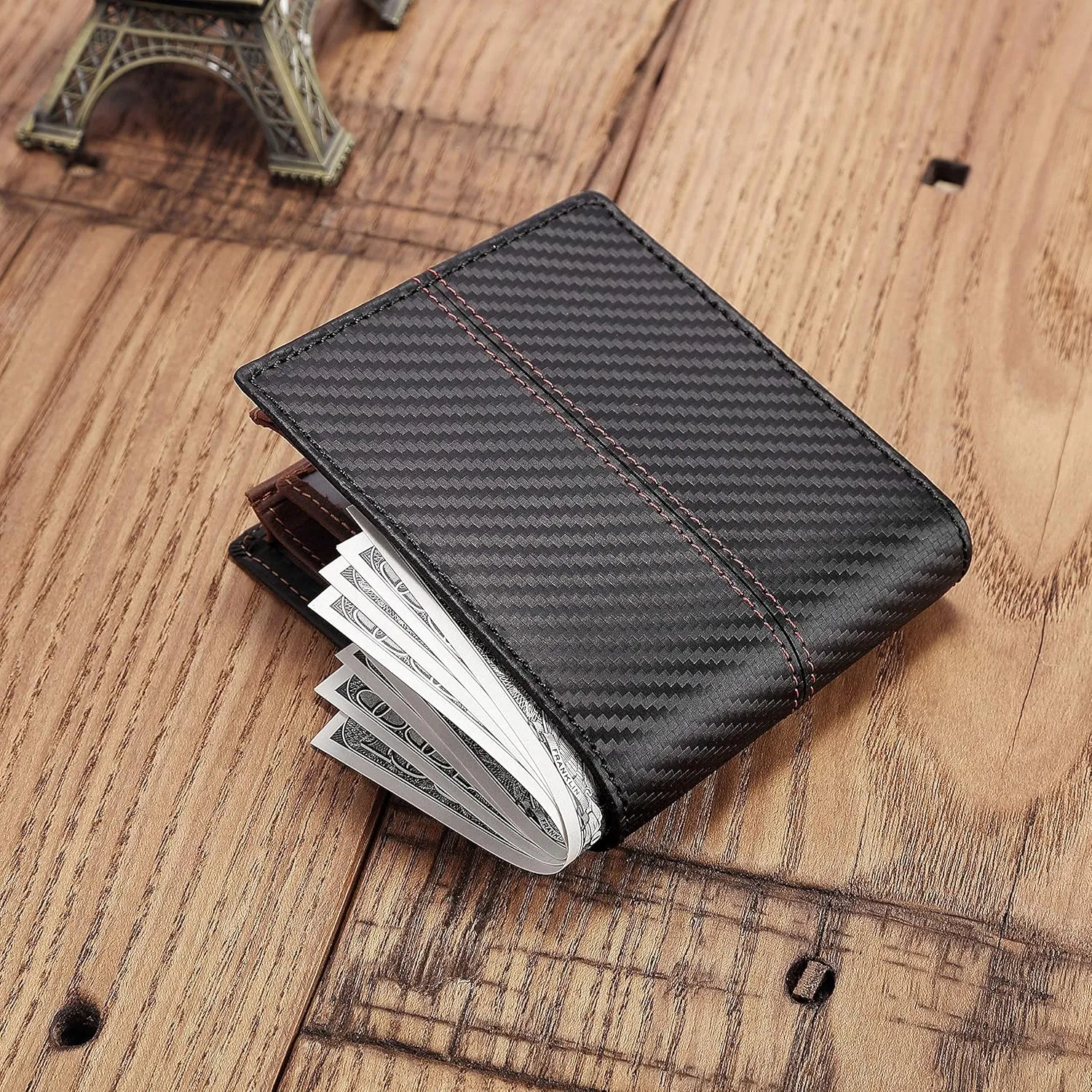 Personalized Engraved Leather Wallet for Dad Son Husband Boyfriend - Christmas Birthday Fathers Day Valentines Anniversary Graduation Wedding - Men Custom Bifold Wallets for Him with Love Message