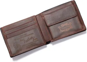 Personalized Engraved Leather Wallet for Husband Boyfriend Dad Son - Custom Logo Name Men Bifold Purse with Love Message - Valentines Christmas Anniversary Birthday Fathers Day Graduation Wedding Gift
