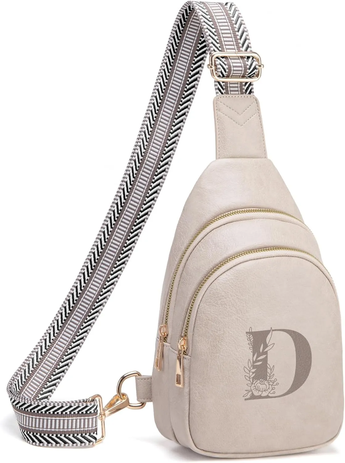 Personalized Gifts for Women Initial Sling Bag PU Leather Crossbody Bags for Women