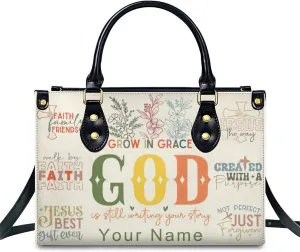 Personalized Handbag Gifts for Her - PU Leather Bags - Custom Women Tote Bag for Mother’s Day, Birthday, Wedding