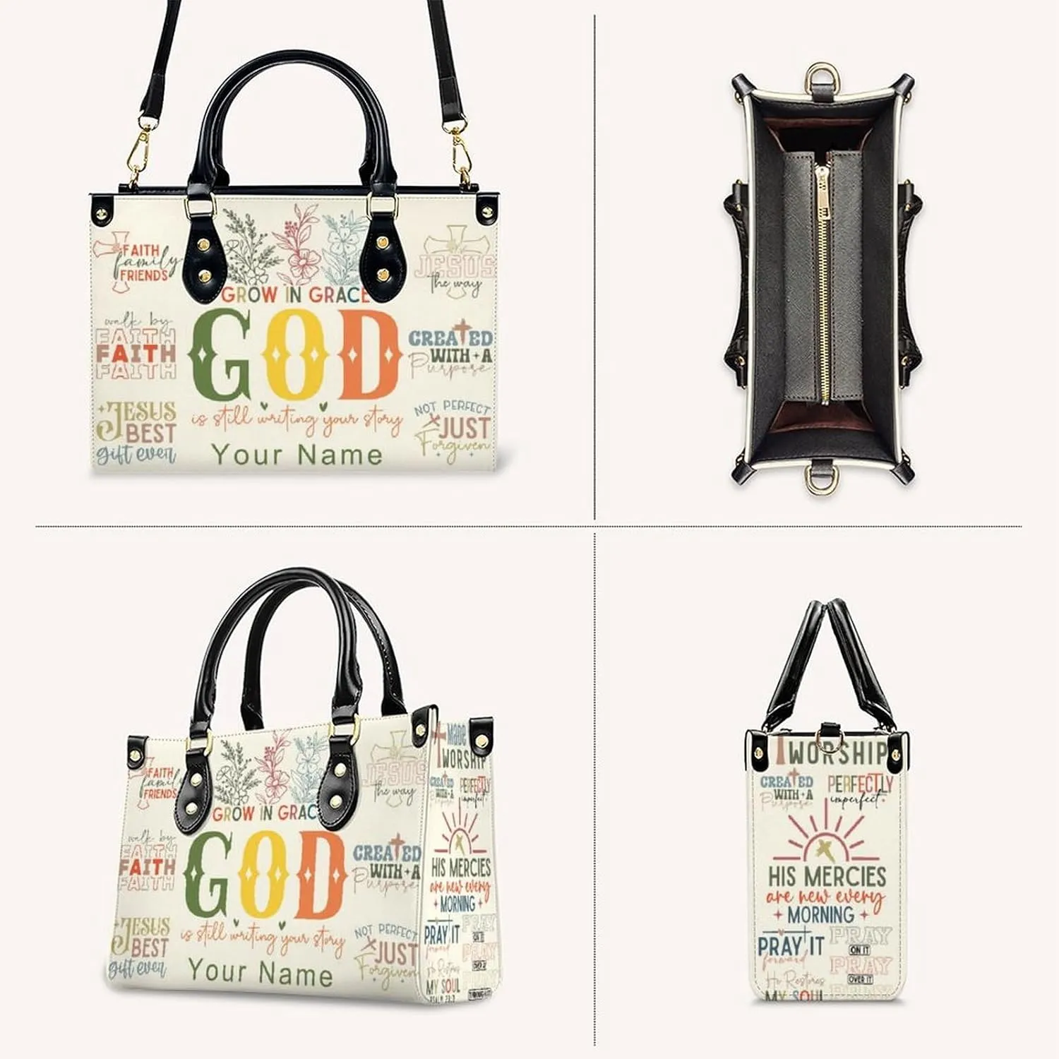 Personalized Handbag Gifts for Her - PU Leather Bags - Custom Women Tote Bag for Mother’s Day, Birthday, Wedding