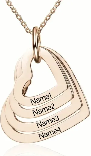 Personalized Heart Necklace Custom Engraved Name Necklace Gift for Women Mom Lover Name Jewellery Mother's Day Gift