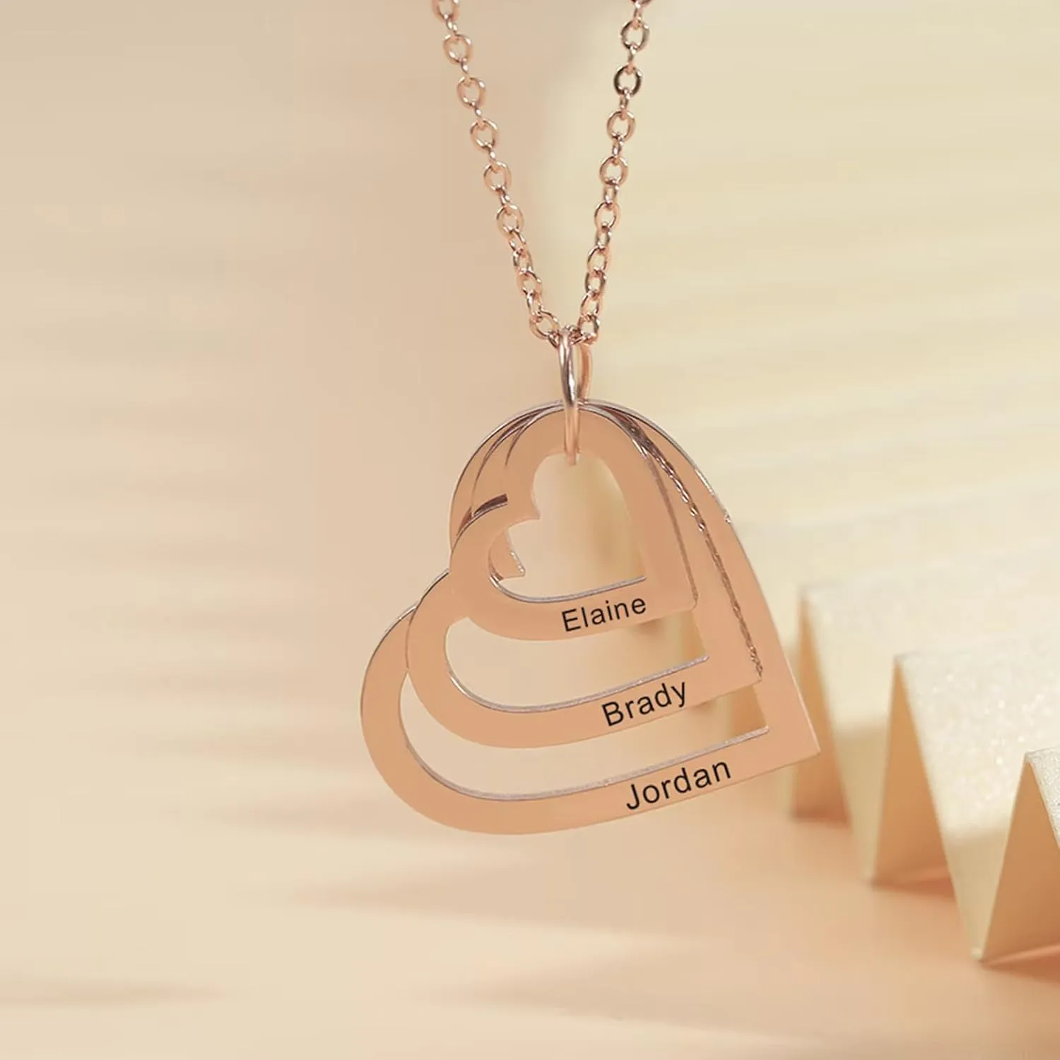 Personalized Heart Necklace Custom Engraved Name Necklace Gift for Women Mom Lover Name Jewellery Mother's Day Gift