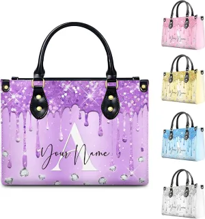 Personalized Leather Handbag, Custom Purse for Women, Add Your Design/Photo/Text, Initial Tote Bag Gifts with Name