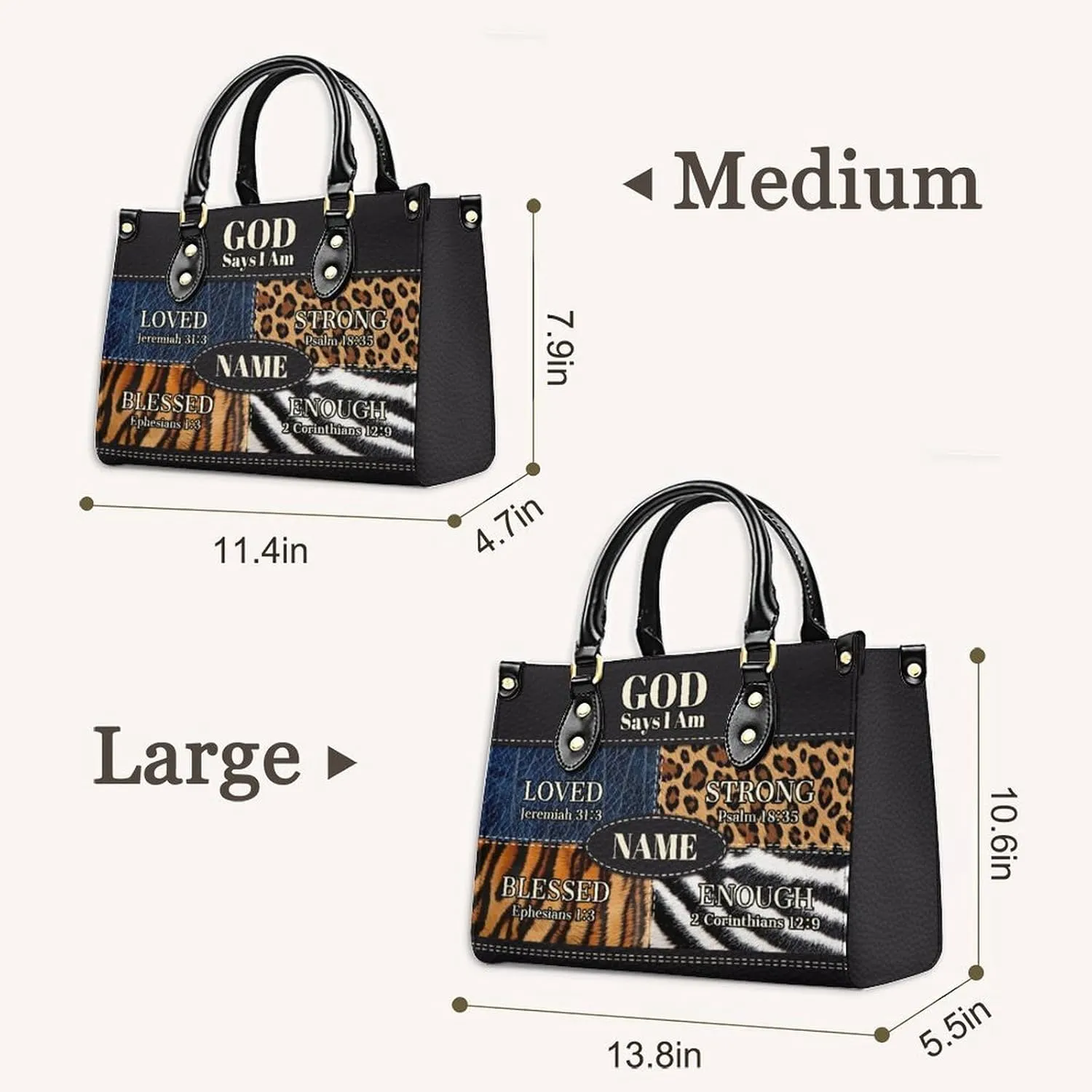 Personalized Leather Handbag, Custom Purse for Women, Add Your Design/Photo/Text, Initial Tote Bag Gifts with Name