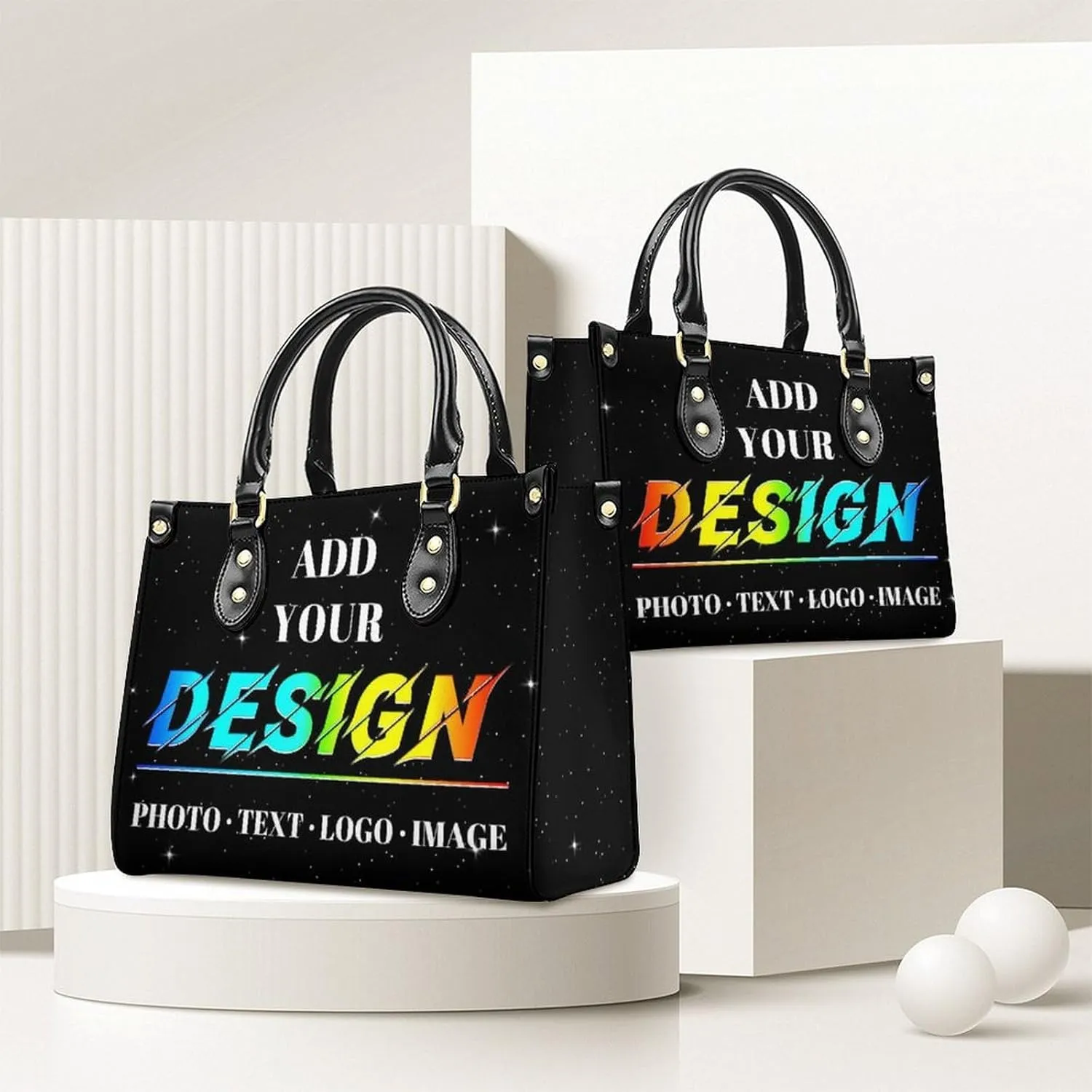 Personalized Leather Handbag, Custom Purse for Women, Add Your Design/Photo/Text, Initial Tote Bag Gifts with Name