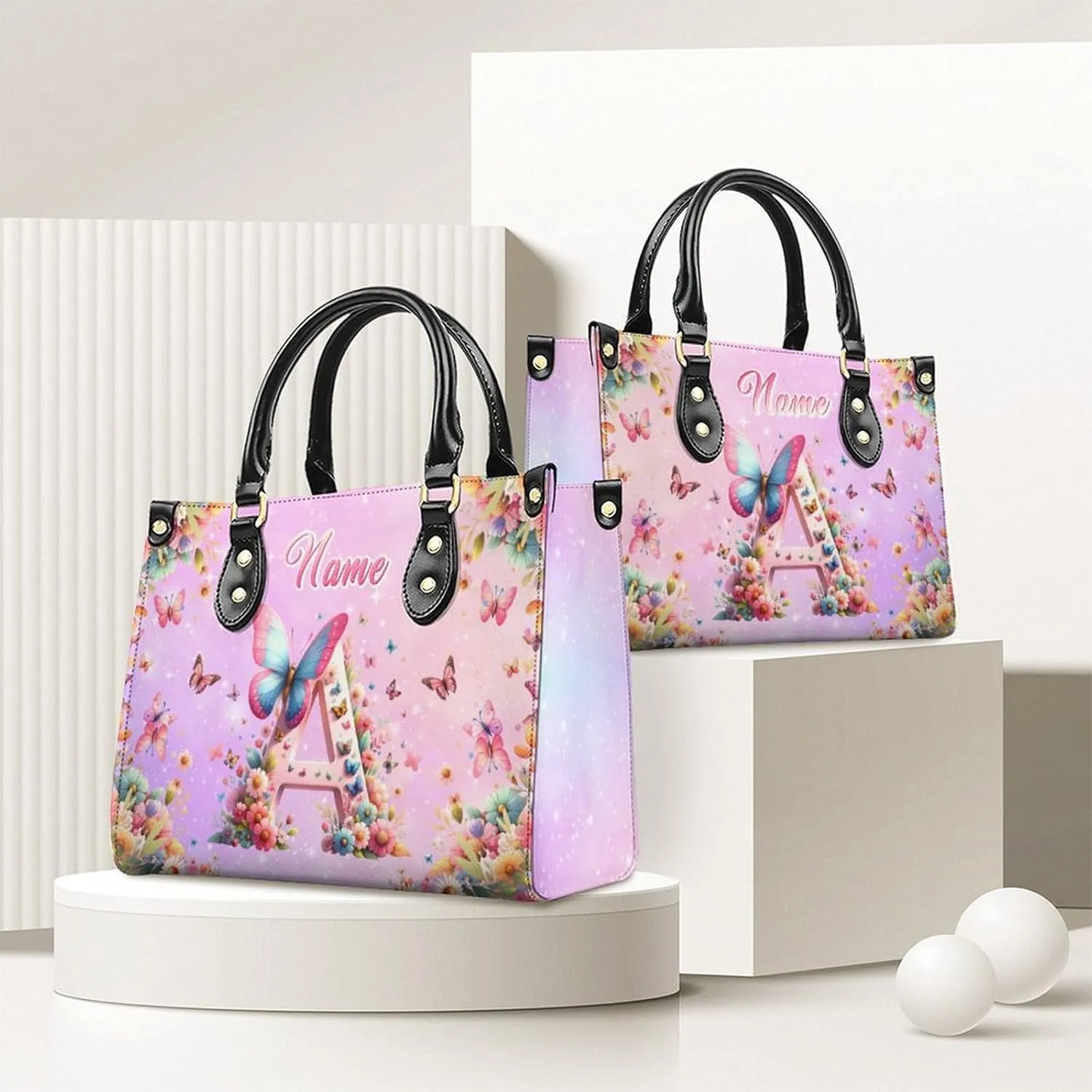 Personalized Leather Handbag, Custom Purse for Women, Add Your Design/Photo/Text, Initial Tote Bag Gifts with Name