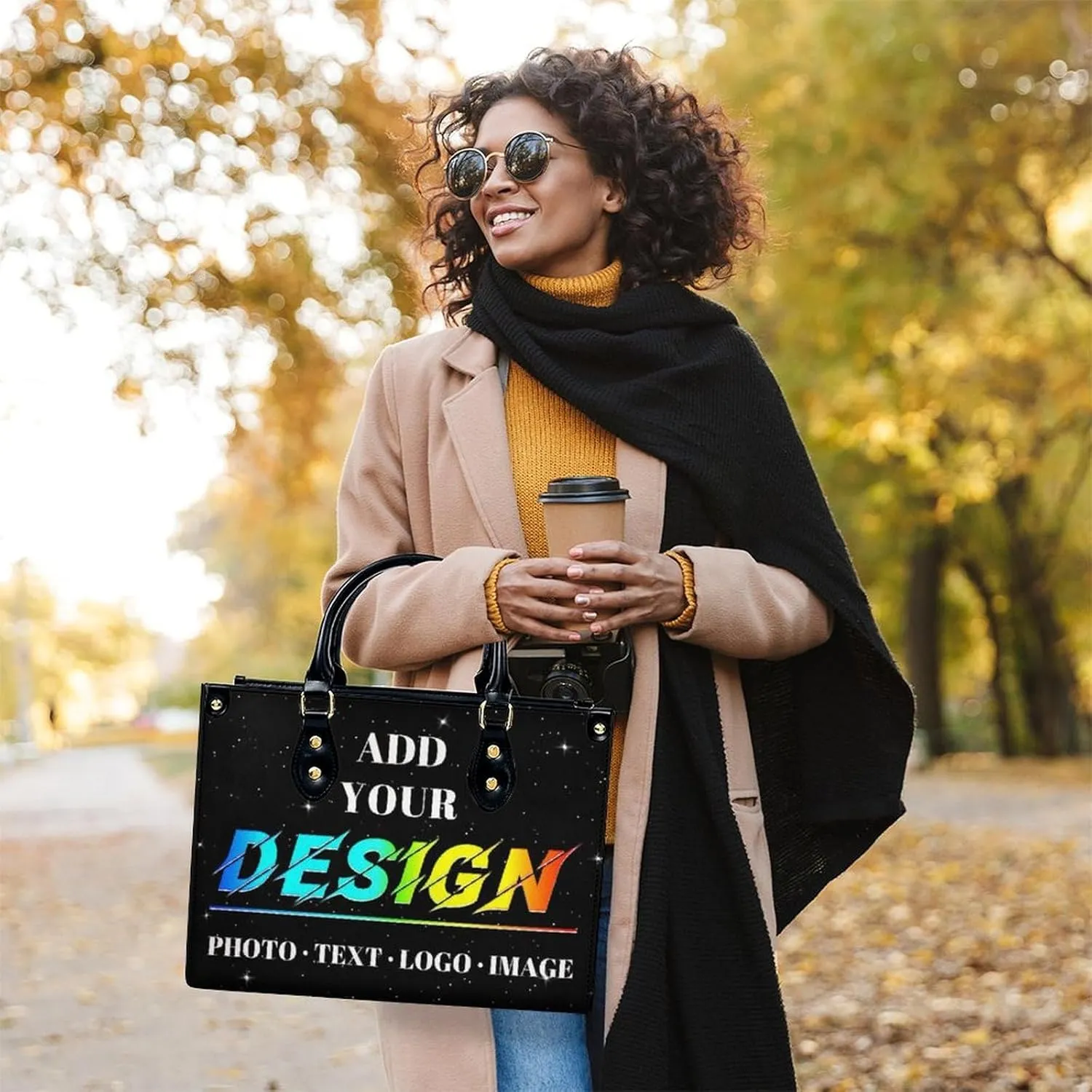 Personalized Leather Handbag, Custom Purse for Women, Add Your Design/Photo/Text, Initial Tote Bag Gifts with Name
