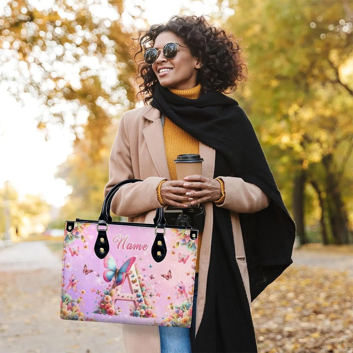 Personalized Leather Handbag, Custom Purse for Women, Add Your Design/Photo/Text, Initial Tote Bag Gifts with Name