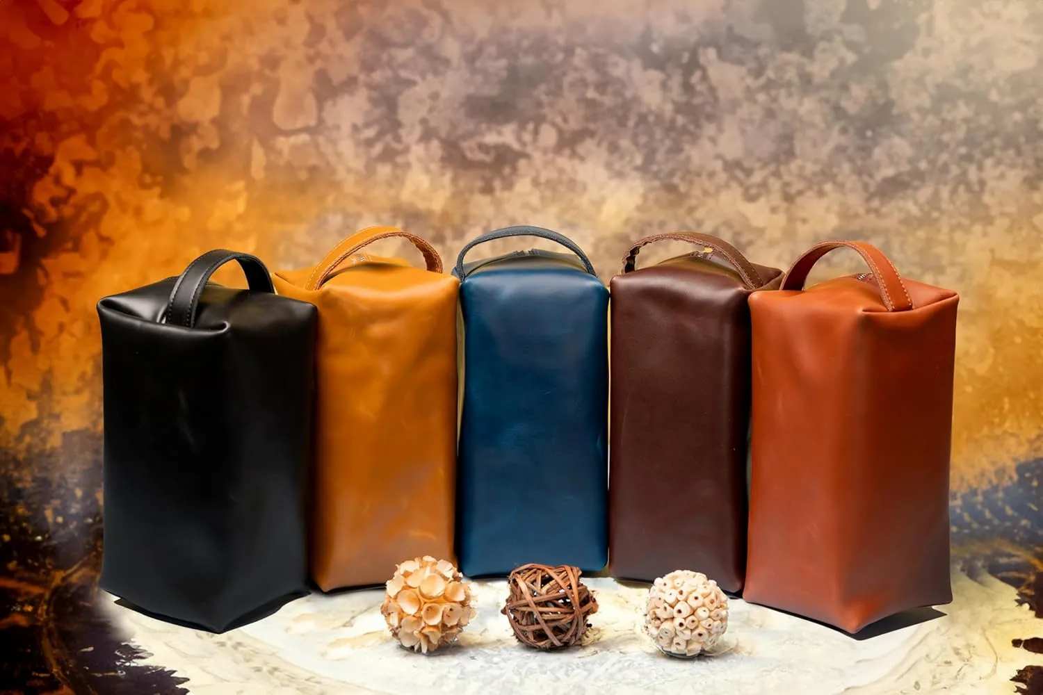 Personalized Leather Toiletry Bag for Men | Dopp Kit Gift with Monogram Option | Custom Engraved Leather Travel Accessory for Groomsmen Father Dad (Red Brown, Large (8" * 4" * 4"))