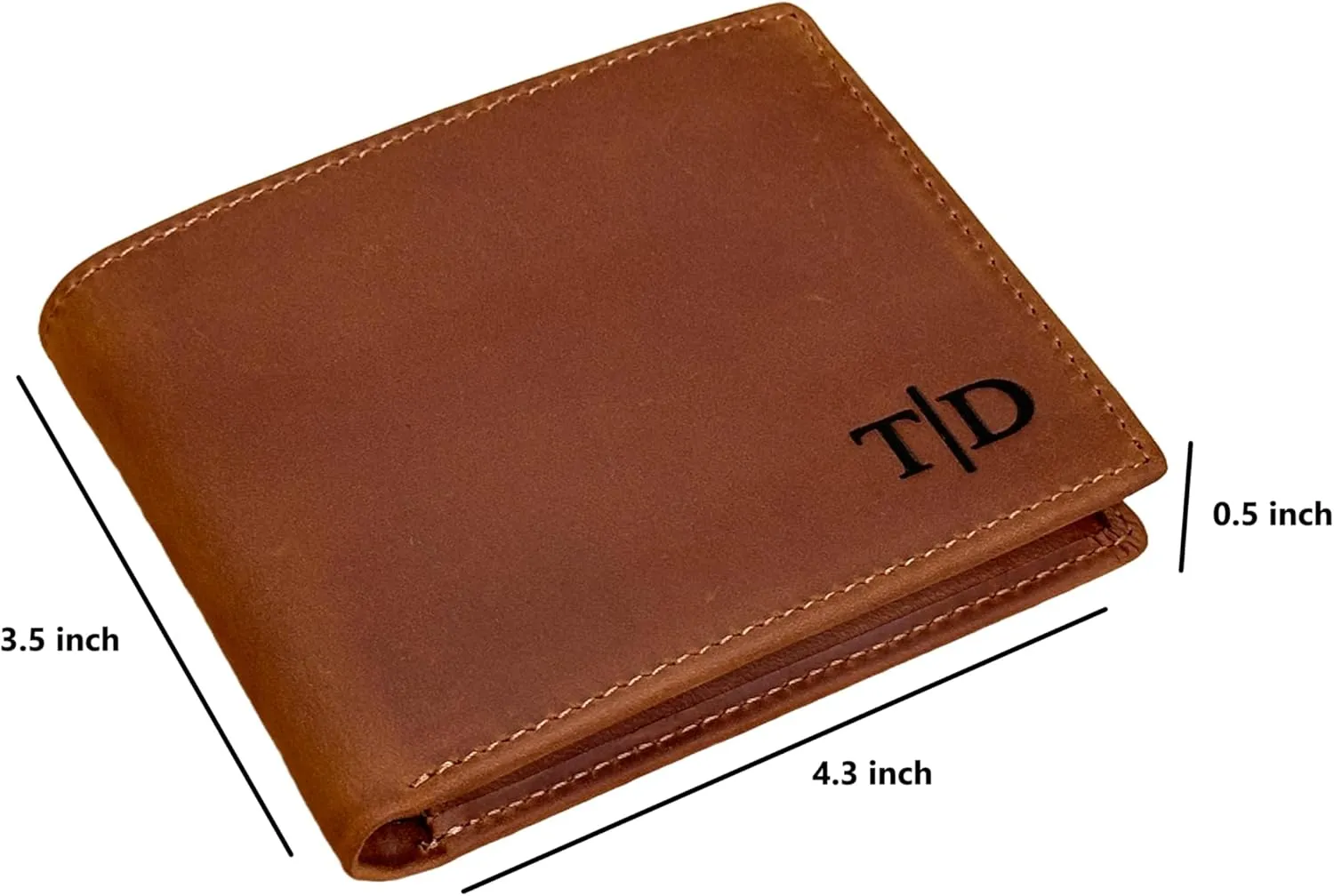 Personalized Leather Wallet for Men, Custom Wallet with Monogram / Initial / Name, Customized Engraved Wallet for Him, Dad, Husband, Son, Grandpa, Boyfriend, Wedding, Anniversary, Birthday, Graduation