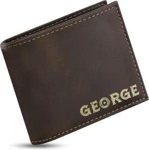 Personalized Leather Wallets for Men, Custom Engraved - 6 Colors & 19 Font Options - Father's Day Gifts