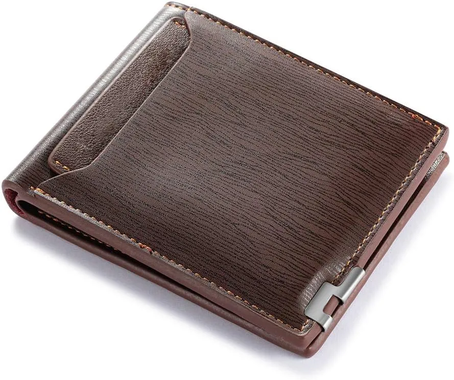 Personalized Men Wallets Custom Engraved Photo Wallet Gifts for Husband,Dad,Son,Boyfriend