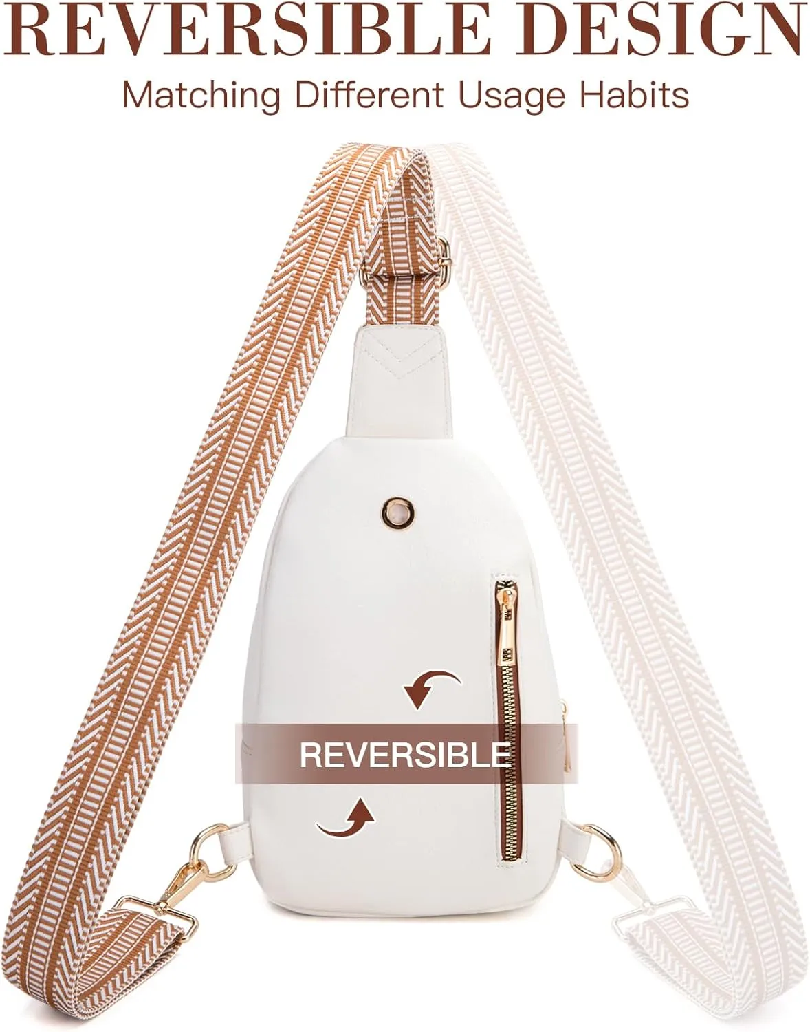 Personalized Mothers Day Gifts Initial Sling Bag PU Crossbody Bags for Women Mother's Day Birthday Gifts for Women Mom Sister Wife (Beige with Brown-M)