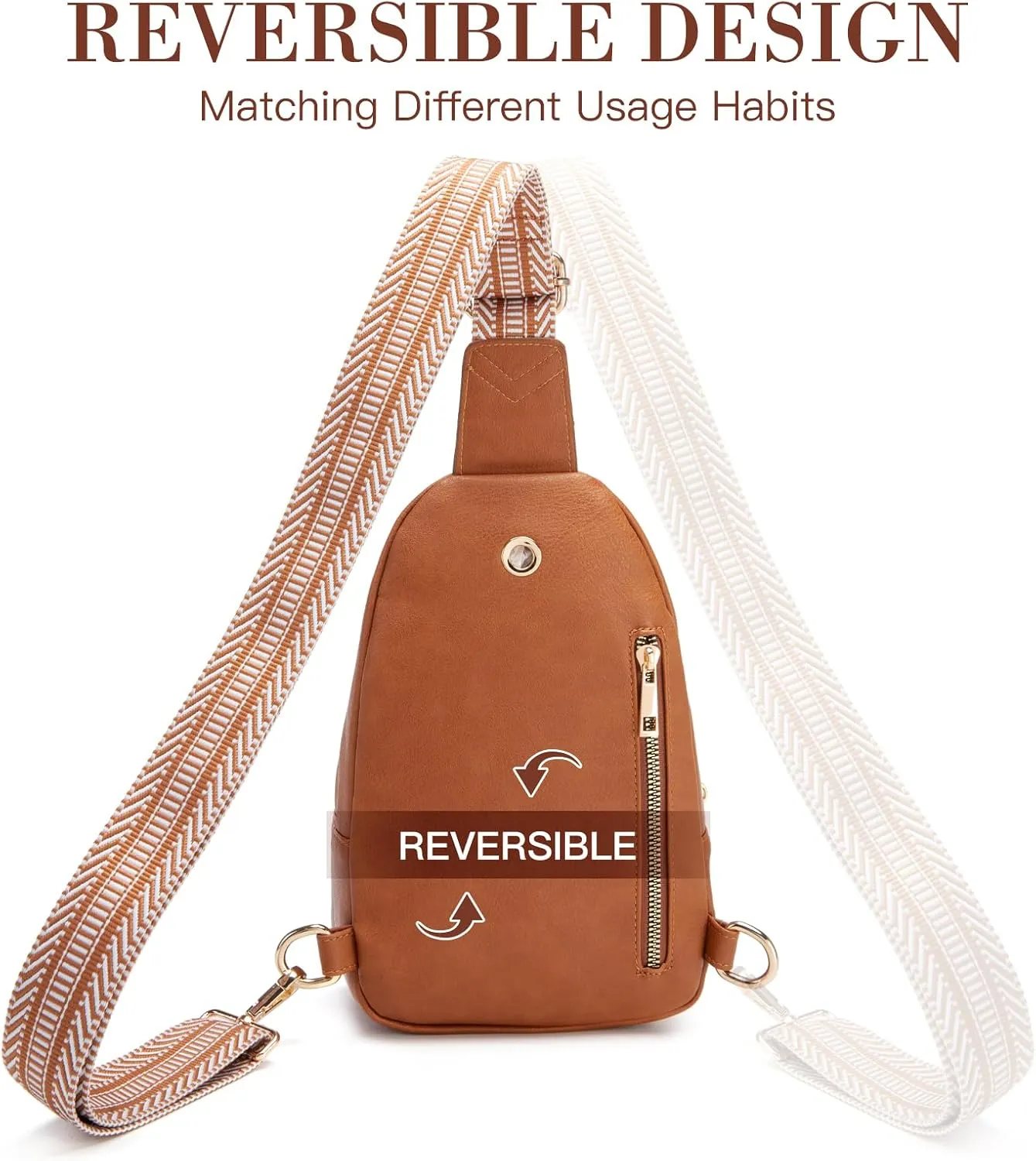 Personalized Mothers Day Gifts Initial Sling Bag PU Crossbody Bags for Women Mother's Day Birthday Gifts for Women Mom Sister Wife (Brown-S)