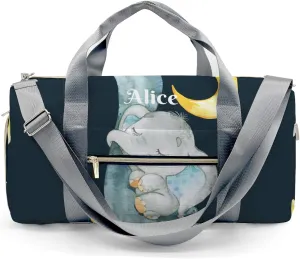 Personalized Name Duffel Bag Sleeping Elephant Moon Star Ultimate Travel Bags: Your Companion for Every Adventure