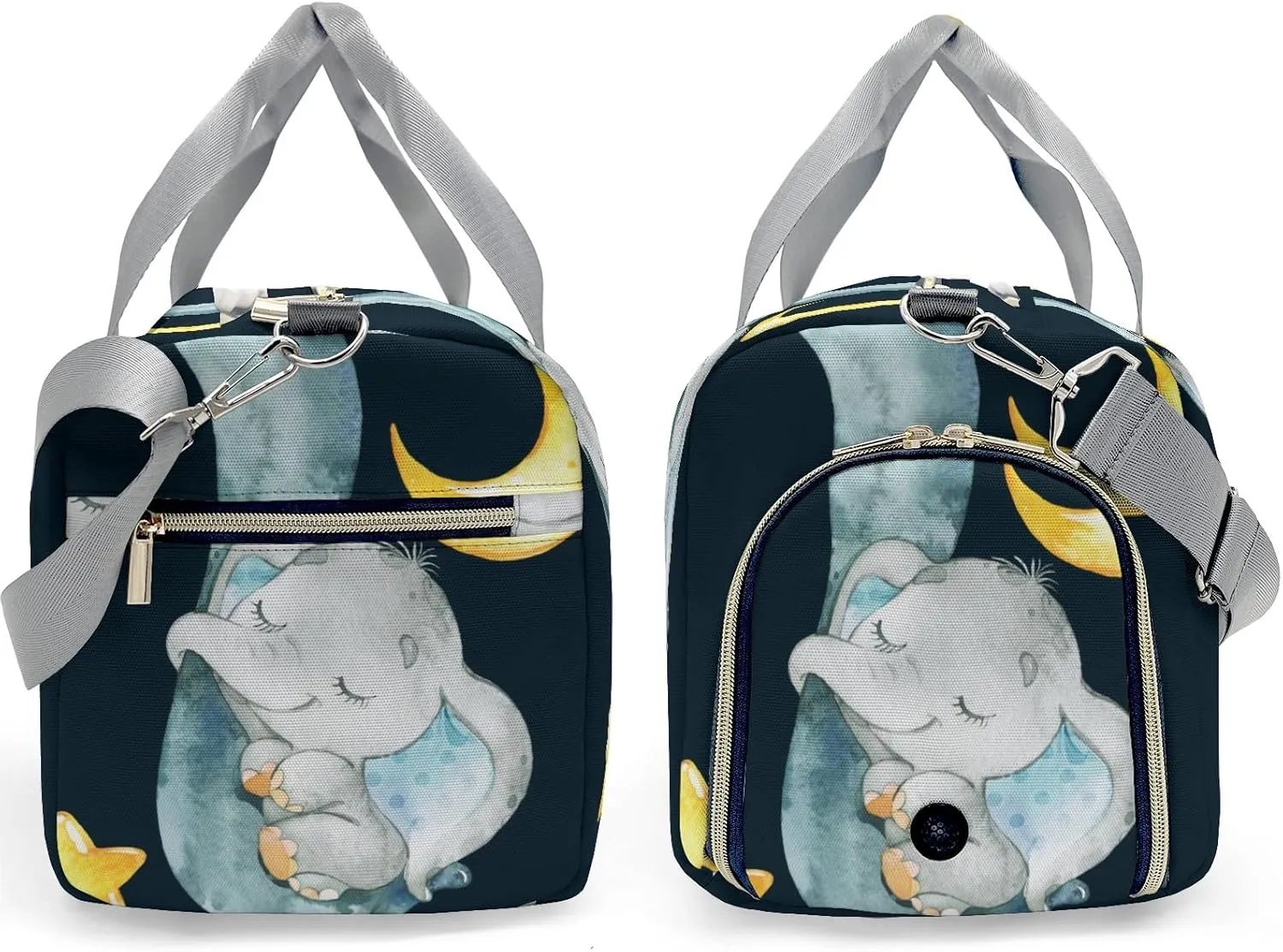 Personalized Name Duffel Bag Sleeping Elephant Moon Star Ultimate Travel Bags: Your Companion for Every Adventure