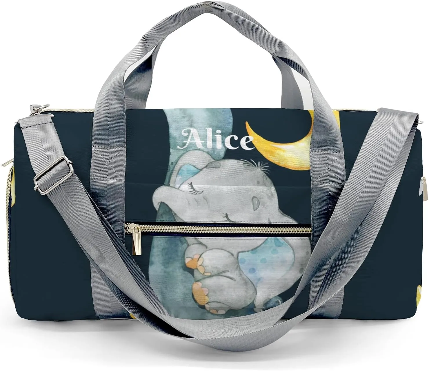 Personalized Name Duffel Bag Sleeping Elephant Moon Star Ultimate Travel Bags: Your Companion for Every Adventure