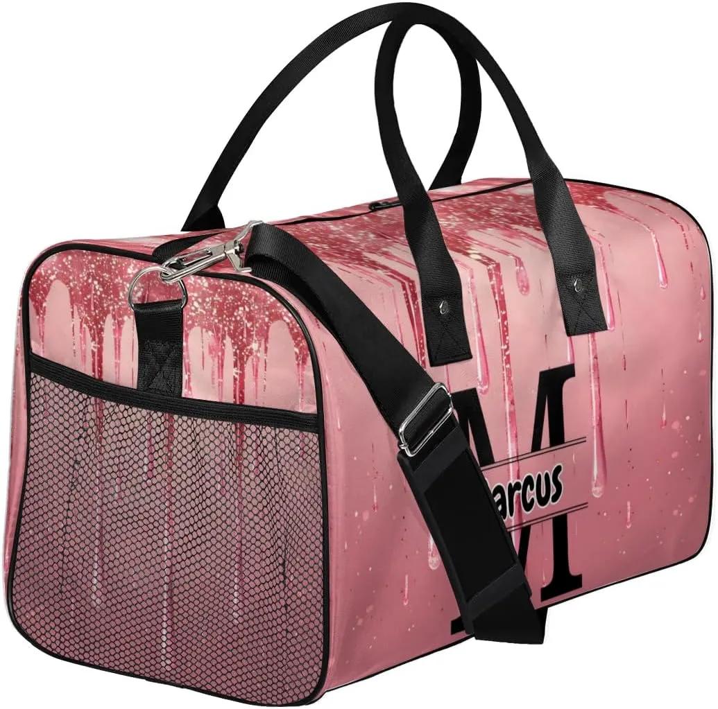 Personalized Name Sports Bag Travel Duffel Bags, Custom Initial Gym Bag for Adults, Overnight Weekend Bags, Dance Bag, Personalized Gifts, Fluid