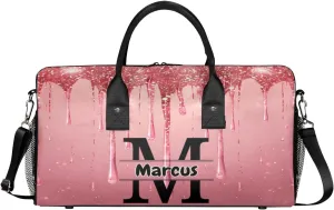 Personalized Name Sports Bag Travel Duffel Bags, Custom Initial Gym Bag for Adults, Overnight Weekend Bags, Dance Bag, Personalized Gifts, Fluid