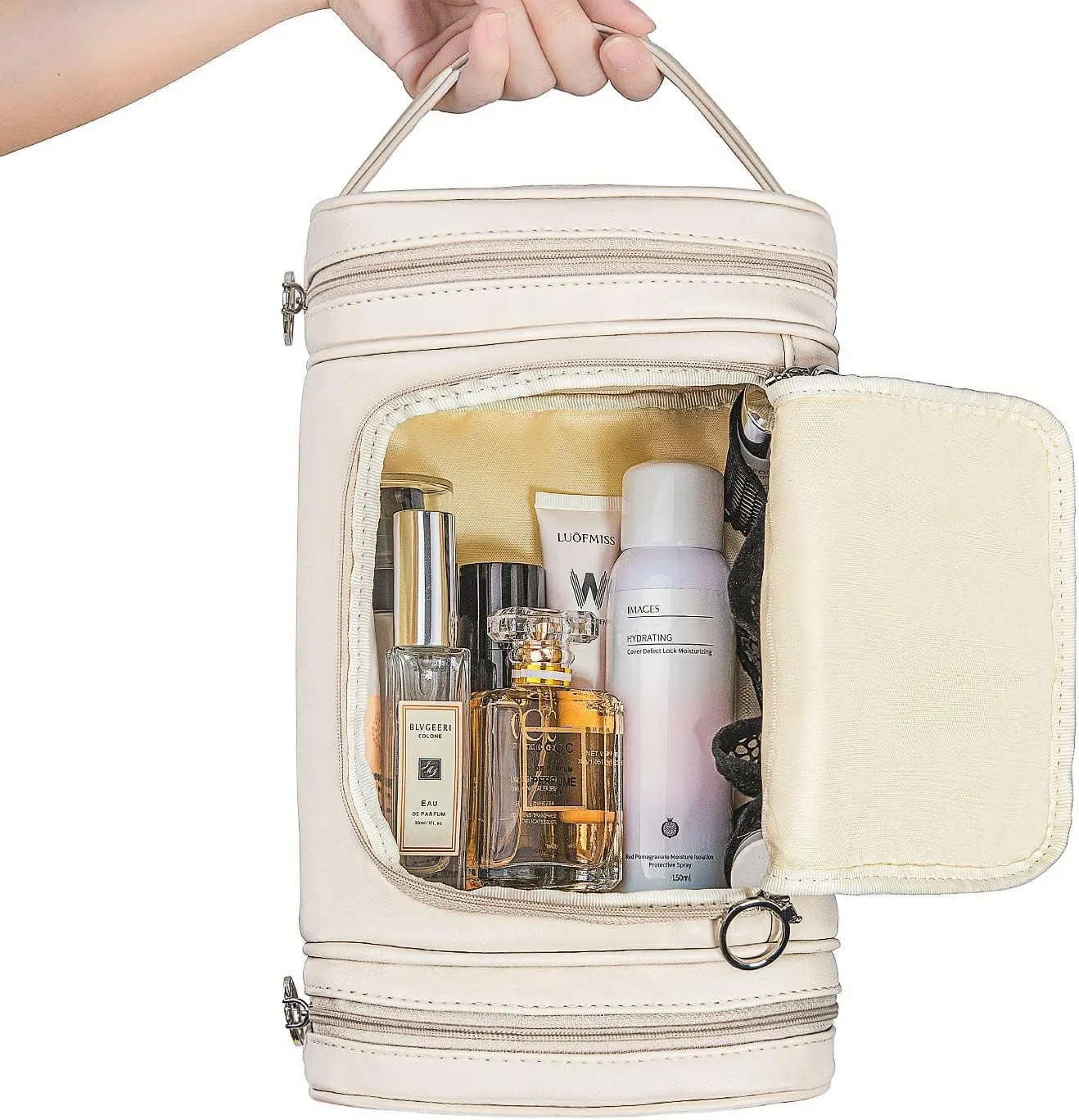 Personalized Name Toiletry Bag for Women Christmas, Travel Organizer Toiletry Bag, Water-Resistant Toiletries Organizer, Makeup Bag, Christmas Sisters Gift, Travel Toiletries Kit Leather Cosmetic Bag