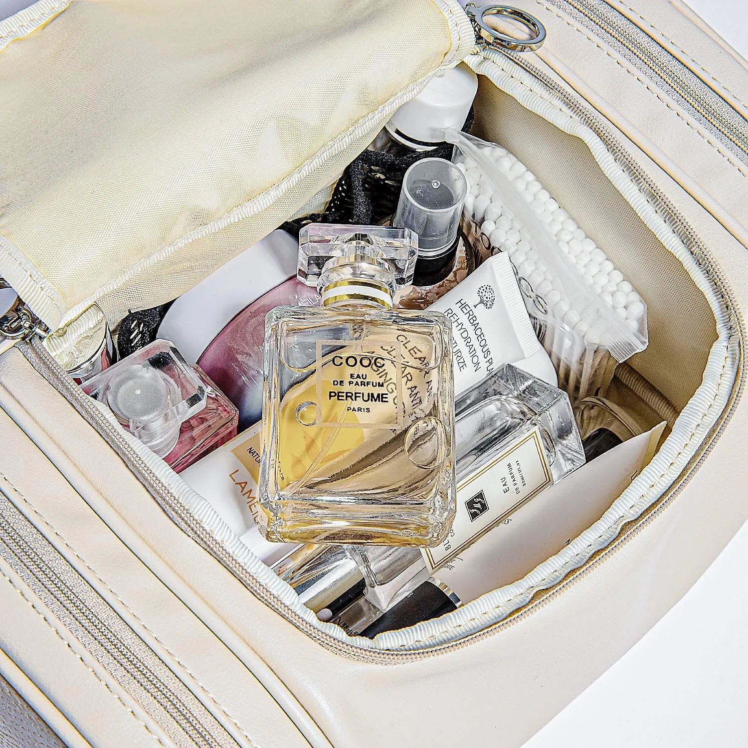 Personalized Name Toiletry Bag for Women Christmas, Travel Organizer Toiletry Bag, Water-Resistant Toiletries Organizer, Makeup Bag, Christmas Sisters Gift, Travel Toiletries Kit Leather Cosmetic Bag