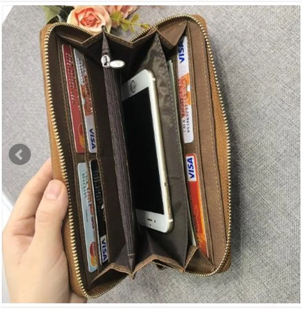 Personalized Photo Wallet Women Leather Wallet Clutch Wallet with Wristlet handba package best gift for women Christmas gifts(Dark brown Single Side)