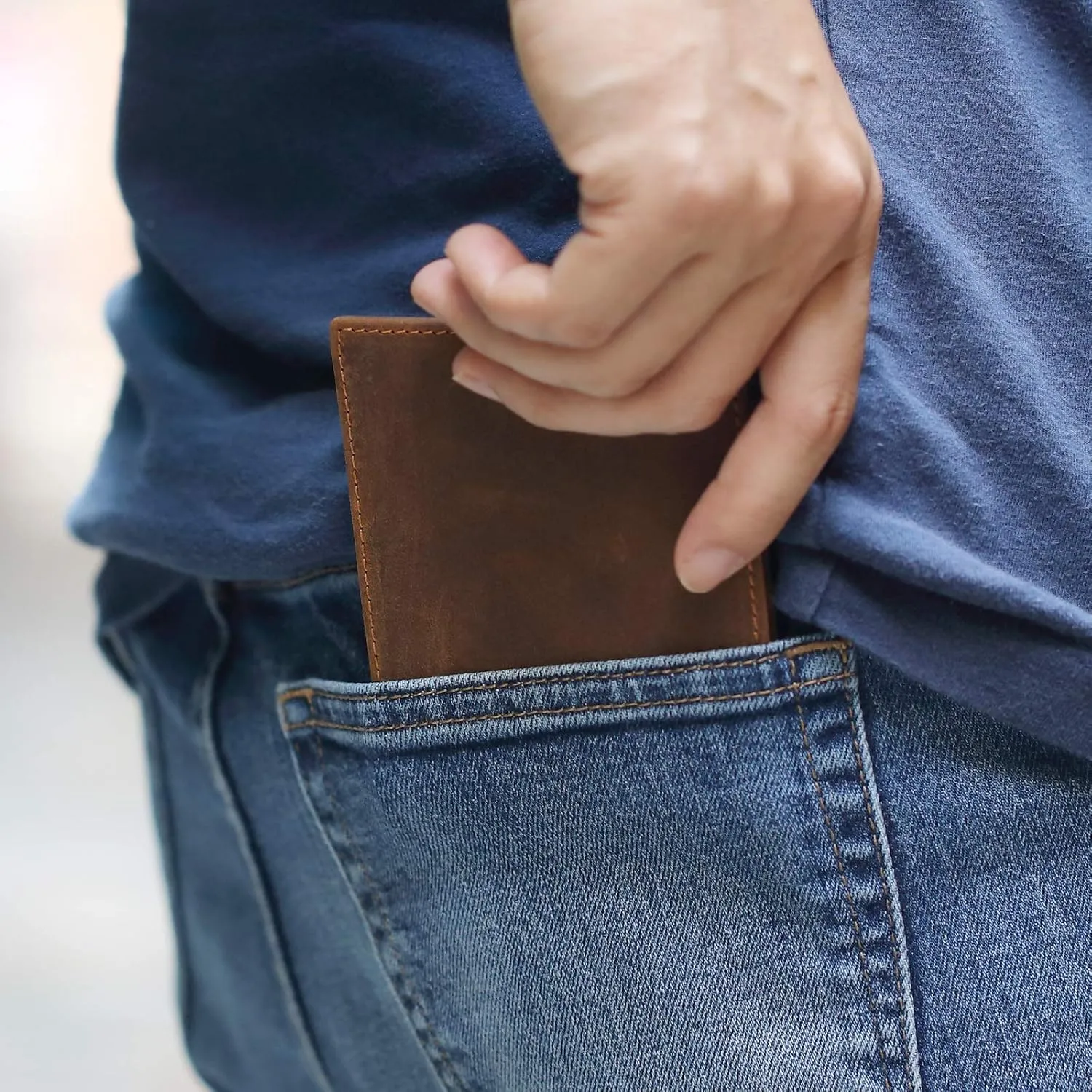 Personalized Pocket Bifold Leather Wallet, Custom Engraved Men's Wallet for Men Husband, Lover, Best Present for Anniversary, Birthday, Valentine, Christmas.
