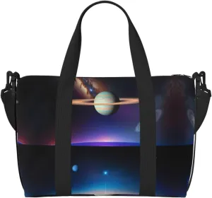Phayah Cosmic Saturn Travel Duffel Bag,Sports Tote Gym Bag,Shoulder Weekender Overnight Bag For Women