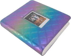 Picture Album, Photo Album PVC Water Proof Lining Wear Dust for Cards Tickets (Colorful Blue Purple)
