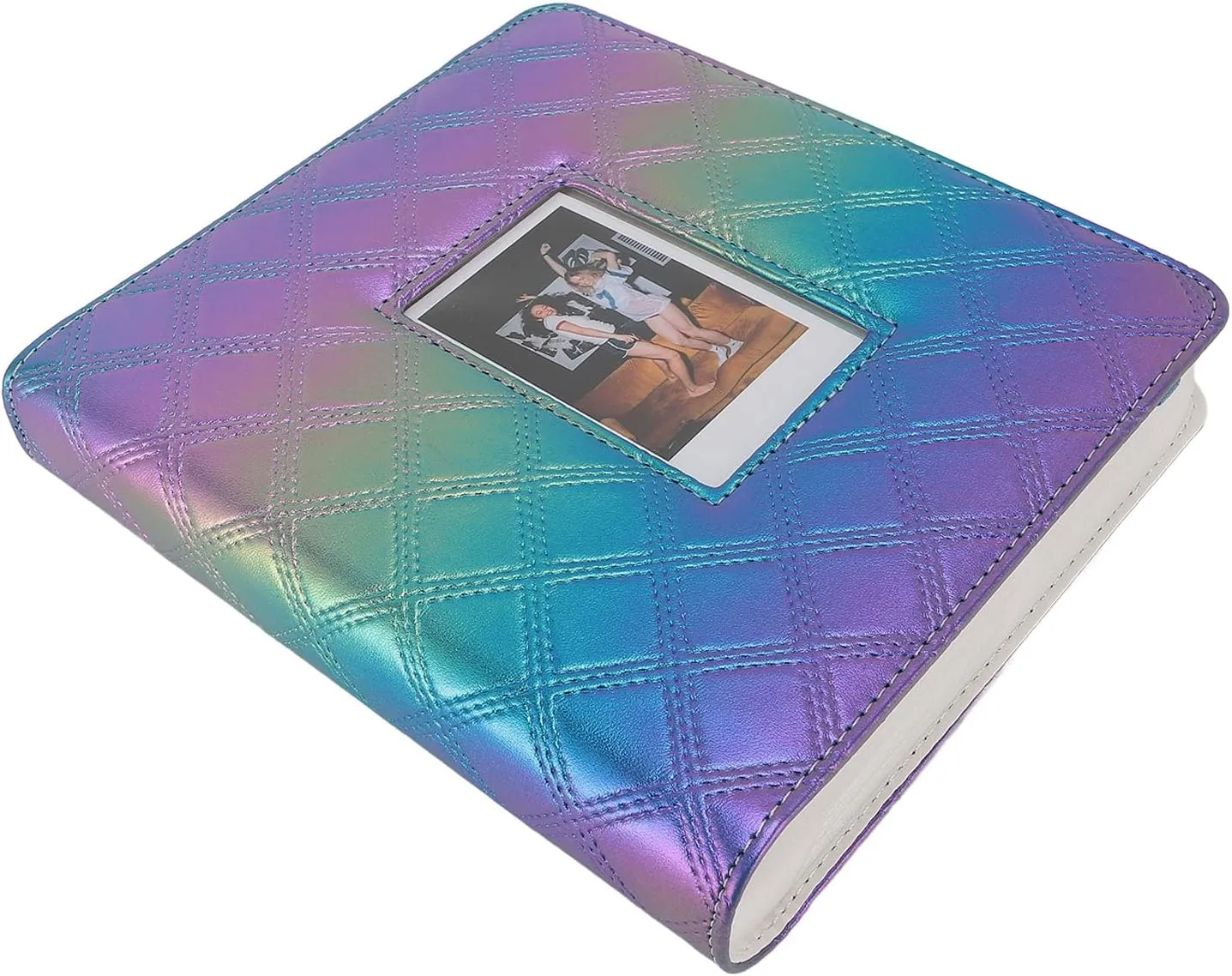 Picture Album, Photo Album PVC Water Proof Lining Wear Dust for Cards Tickets (Colorful Blue Purple)