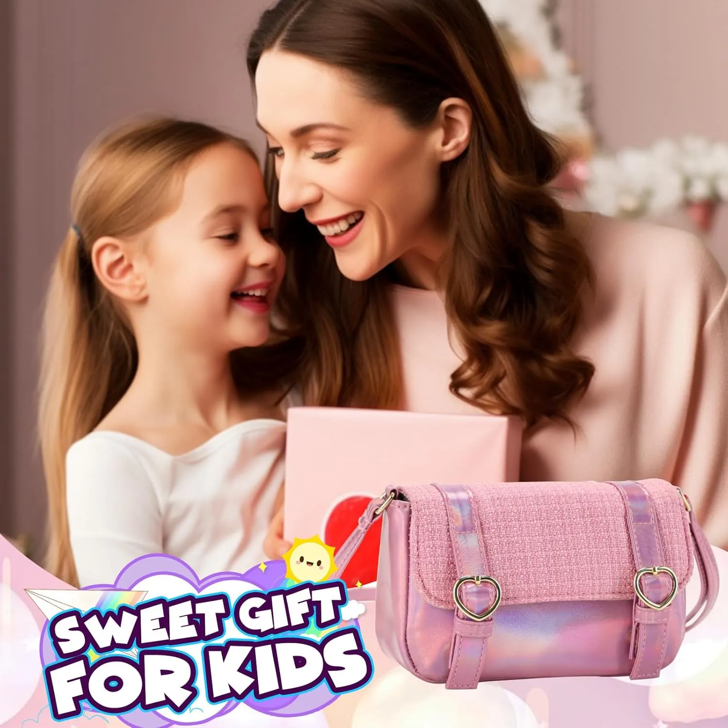 PinkSheep Toddler Purse for Girls Gifts Mini Purse Kids Shoulder Bag Crossbody Wallet 3-6Year Little Girl Gift Fashion