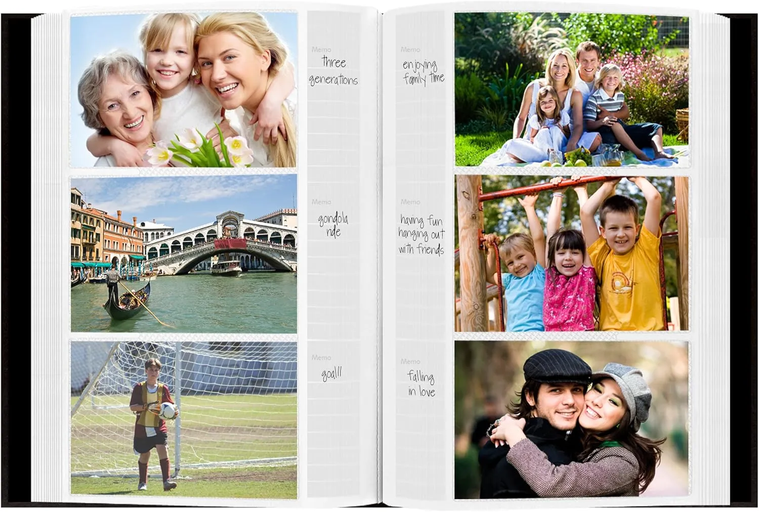 Pioneer Sewn Bonded Leather BookBound Bi-Directional Photo Album, Holds 300 4x6" Photos, 3 Per Page. Color: Black.