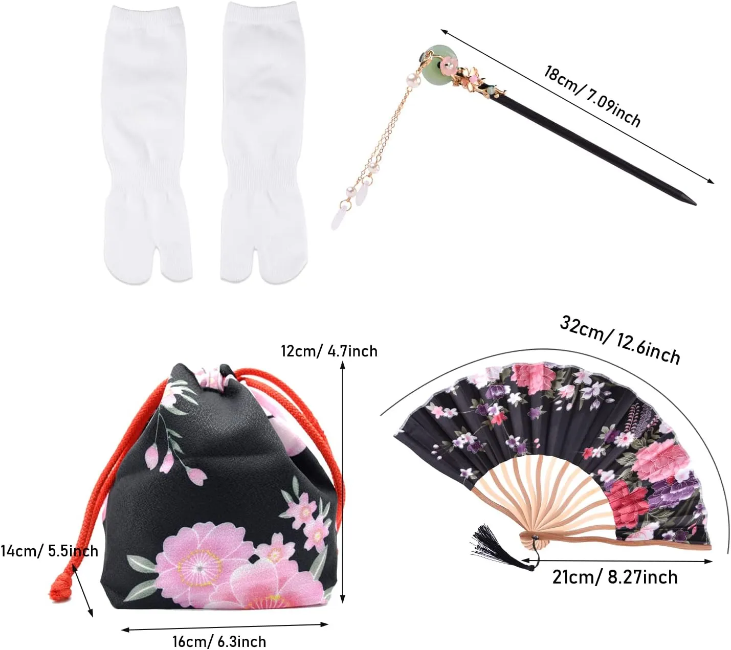 PLULON 5Pcs Japanese kimono for women, Robe Geisha Yukata Dress Blossom Satin Bathrobe japanese dress for women