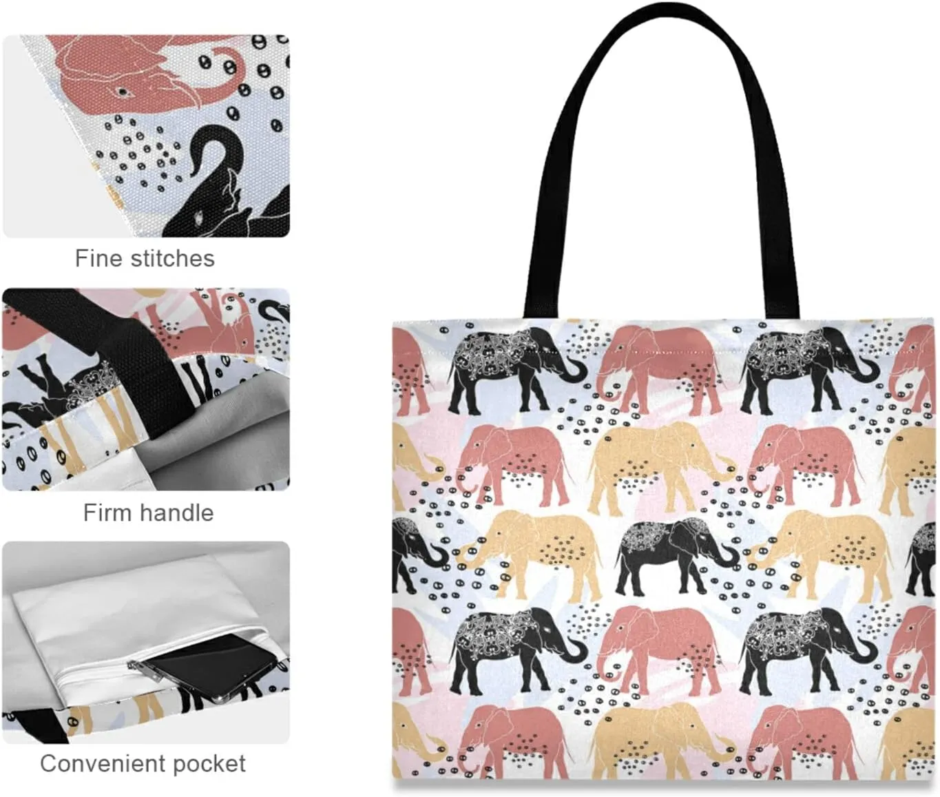 Poeticcity Women Grocery Tote Bag, Canvas Shoulder Bags, Women Handbag for Outdoors