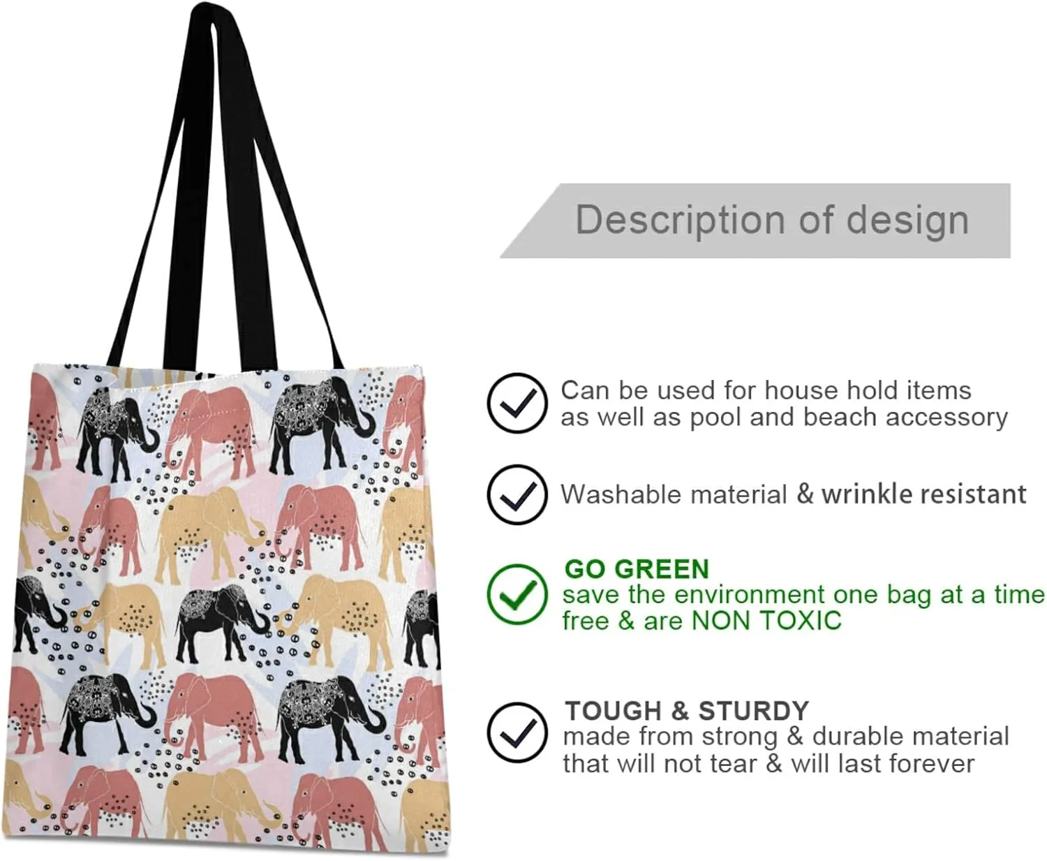 Poeticcity Women Grocery Tote Bag, Canvas Shoulder Bags, Women Handbag for Outdoors