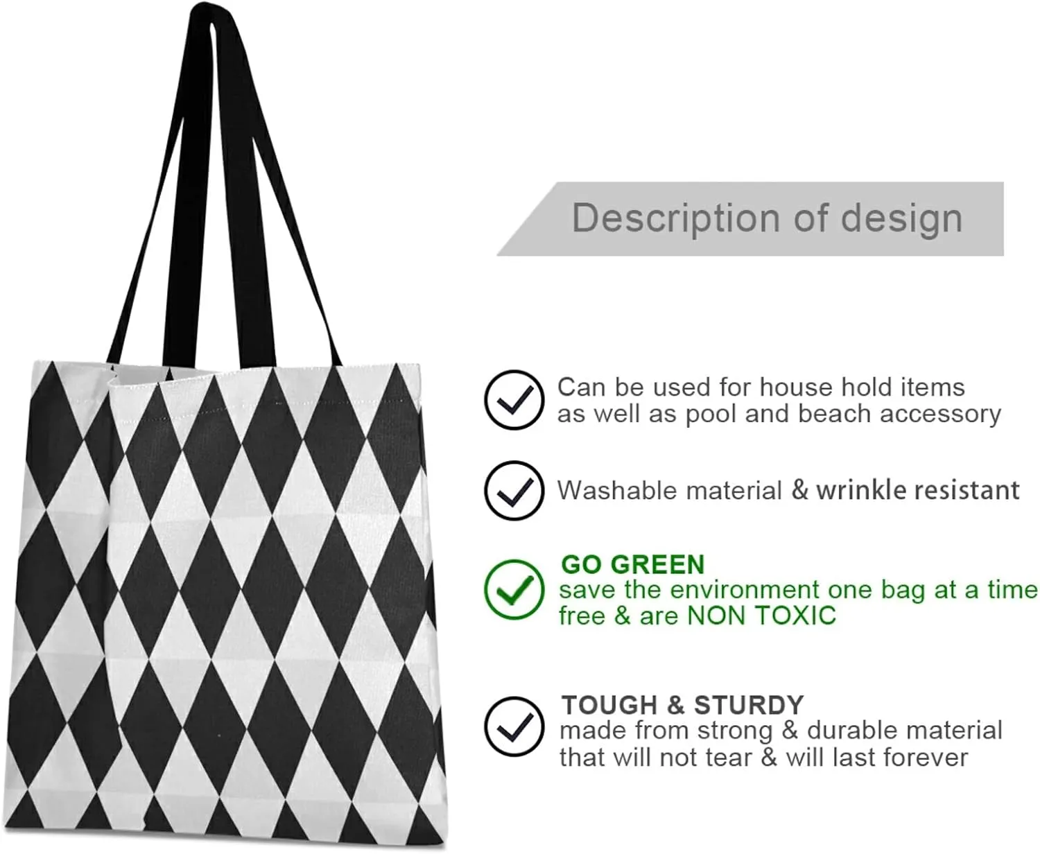 Poeticcity Women Grocery Tote Bag, Canvas Shoulder Bags, Women Handbag for Outdoors