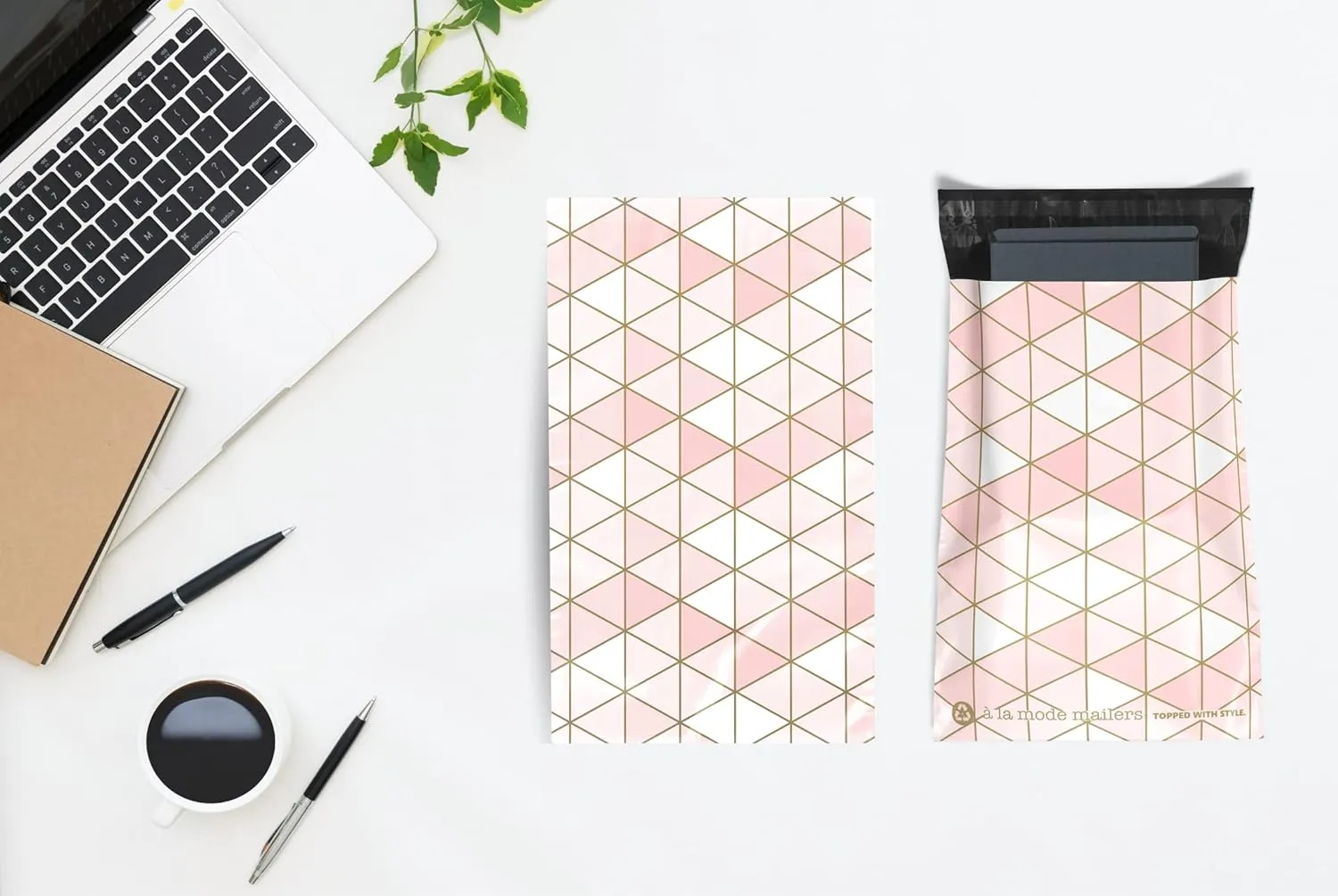Poly Mailers 12.5x15 50 Pack | Self-Sealing Shipping Bags Envelopes for Small Business | Waterproof Durable Packaging | Rosé | Pink Gold | à la mode Mailers