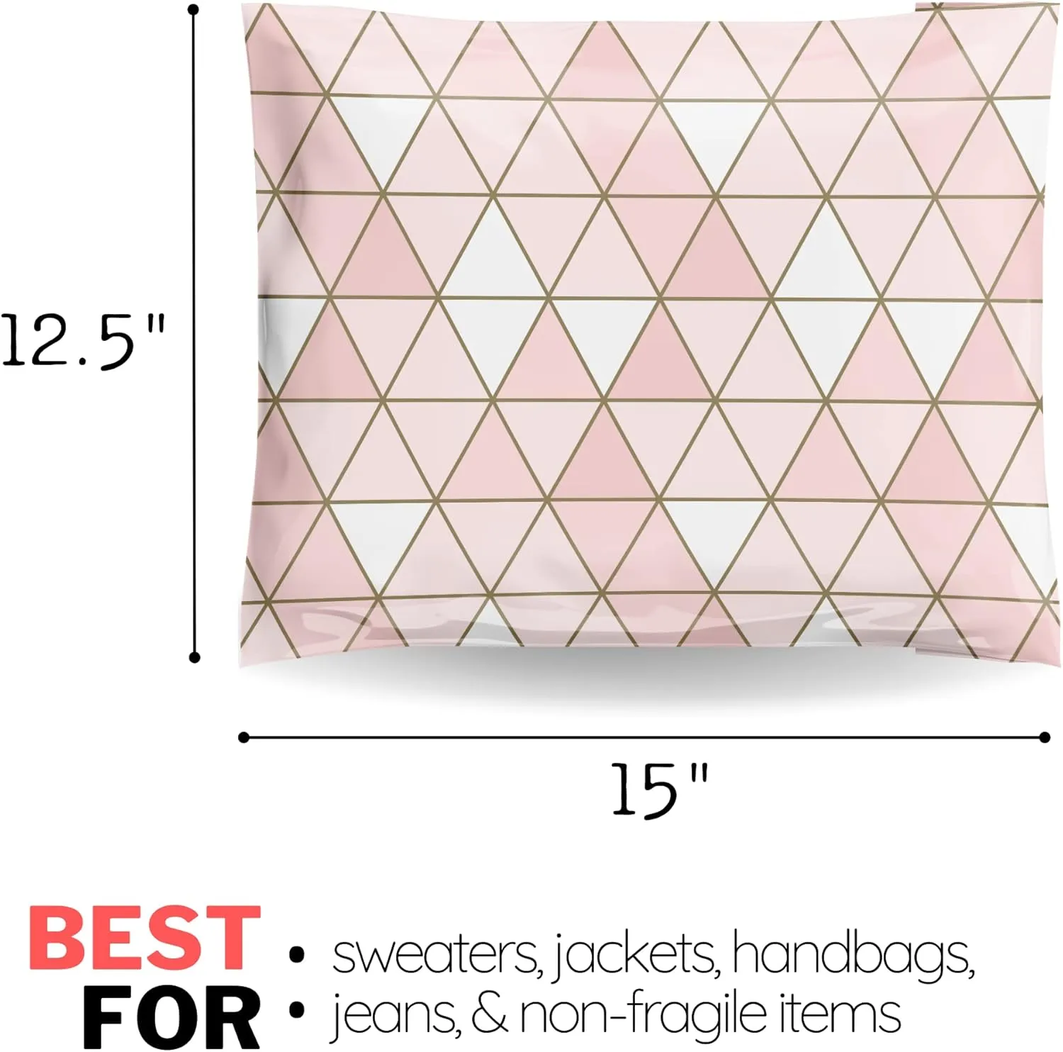 Poly Mailers 12.5x15 50 Pack | Self-Sealing Shipping Bags Envelopes for Small Business | Waterproof Durable Packaging | Rosé | Pink Gold | à la mode Mailers