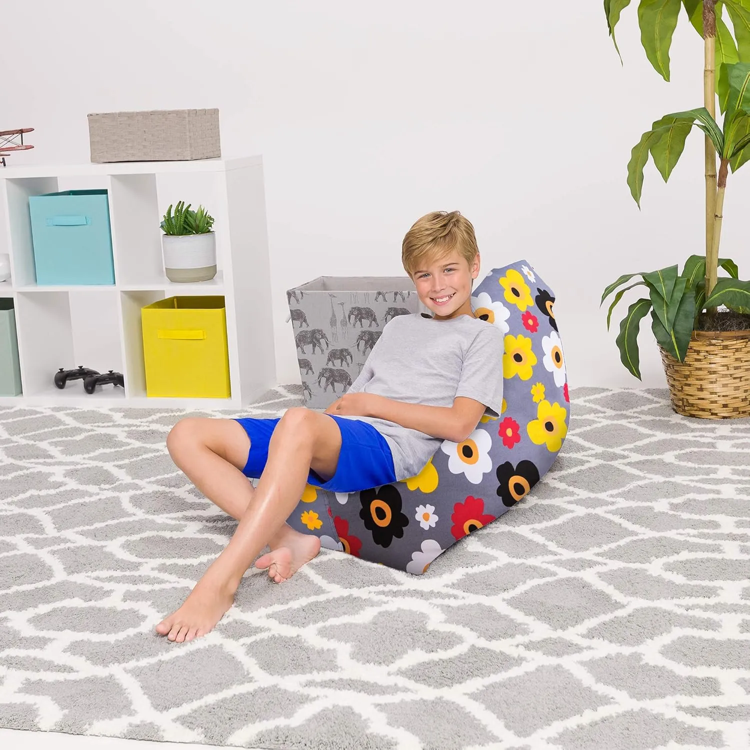 Posh Creations Bean Bag Chair for Kids and Teens -Twist Chair Medium 100L Size