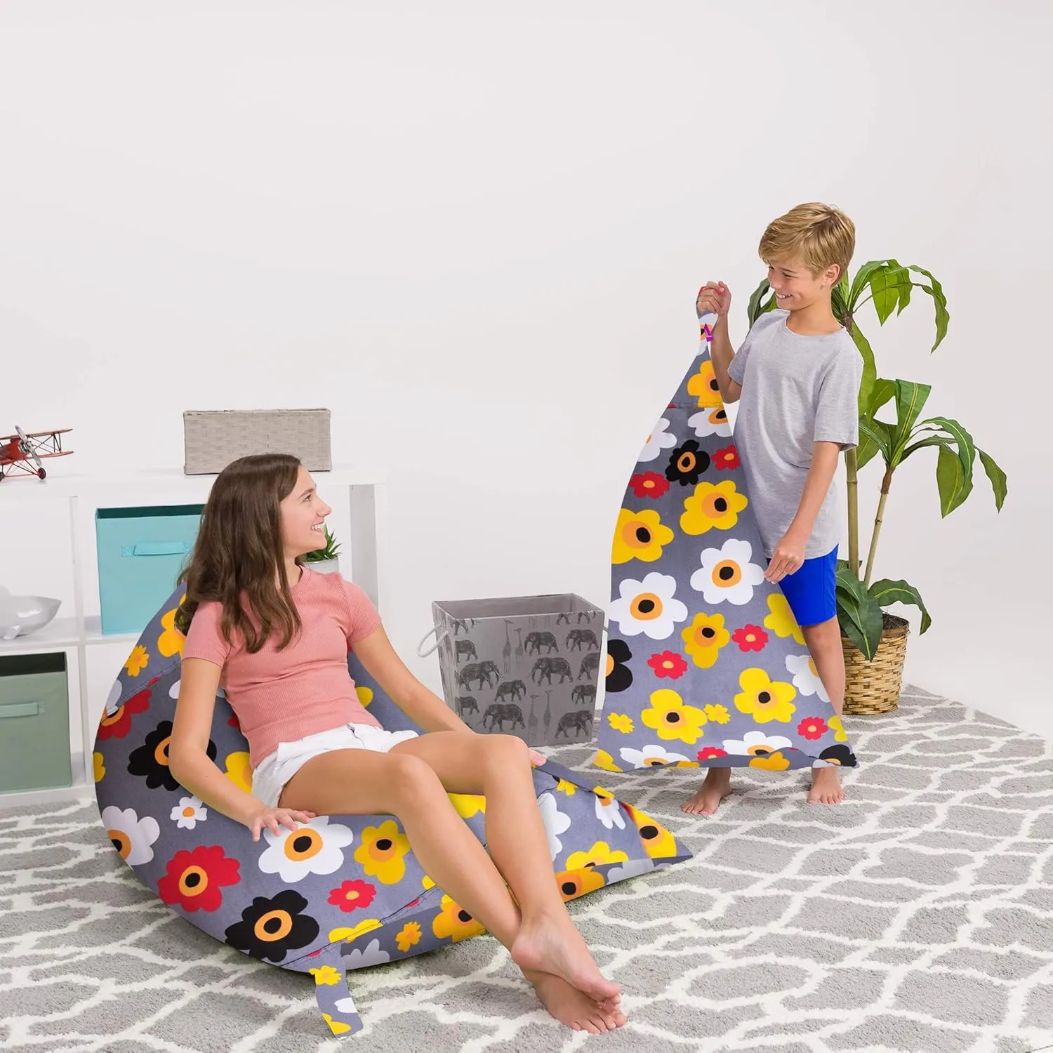 Posh Creations Bean Bag Chair for Kids and Teens -Twist Chair Medium 100L Size